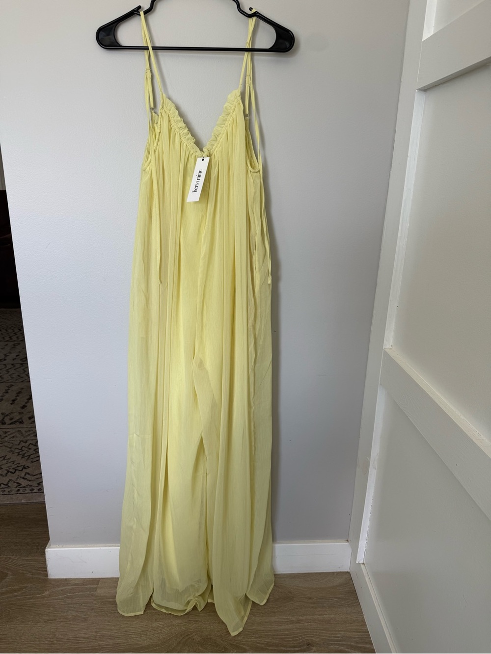 Light Yellow Spaghetti-Strap jumpsuit